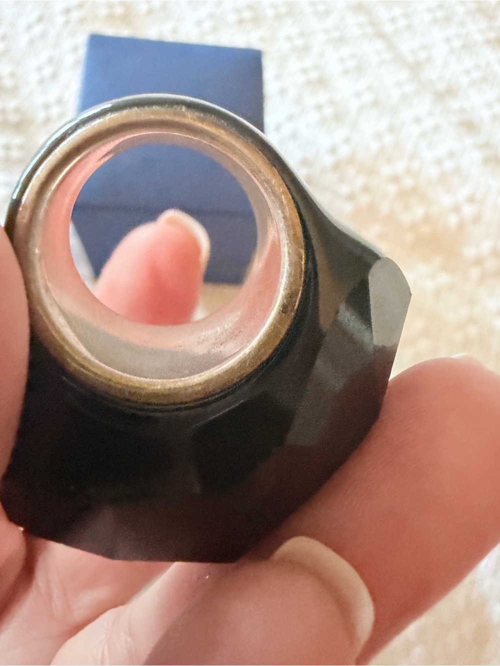 Swarovski Faceted Dark Gray Crystal Statement Ring - Picture 8 of 14